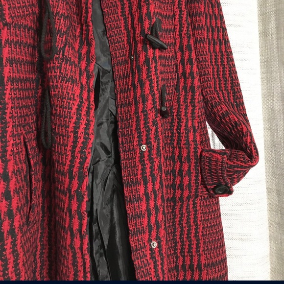 ❗️SOLD❗️Women’s Cute Red and Black Checkered NWOT Pea Coat Winter Coat Fall Coat - Picture 6 of 15